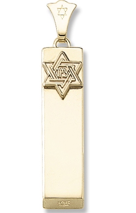 14K Yellow Gold Mezuzah Pendant (Optional 14K YG Chain) Comes in Gift Box