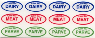 Labels 24 Sticker Kosher Kitchen Dairy Milk Milchig Jewish 24 sticker Mark-It 
