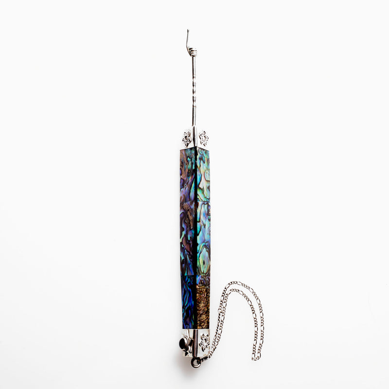 925 Sterling Silver & Abalon Mother of Pearl Yad Torah Pointer 7.5" From the Bali Chai Collection