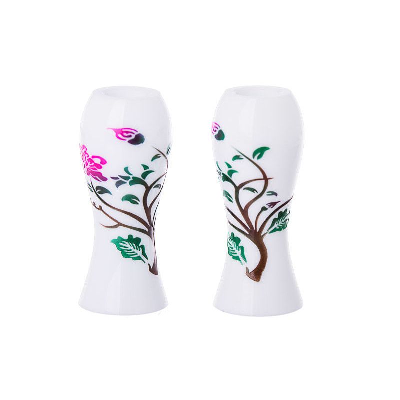 Ceramic Shabbat Candlesticks 4.5" Opaugue Blossom Design Set of 2