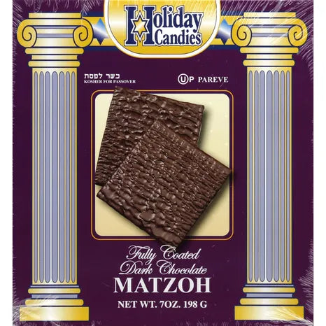 Holiday Candies Fully Coated Dark Chocolate Matzoh 7 oz Kosher for Passover