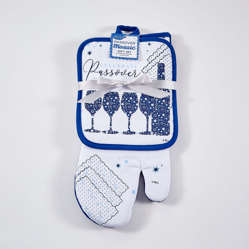 “Passover Mosaic” 2 Piece Gift Set includes Oven Mitt & Potholder