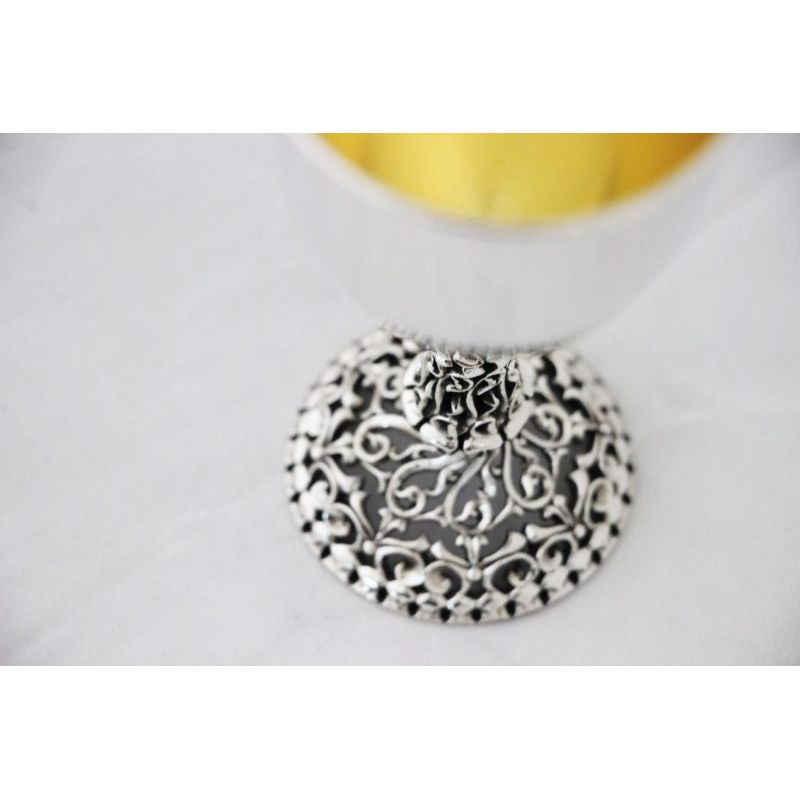 Special Sterling Silver Kiddush Cup with Unique Stem  Made in Israel By NADAV