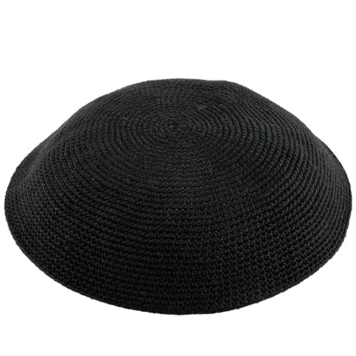 Black Crochet Knitted DMS Cotton Kippah 7" Very good quality
