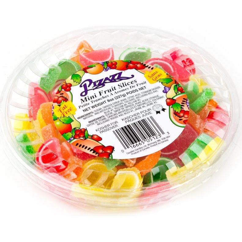 Pizazz Mini Fruit Slices 8oz Kosher for Passover and all year around Parve