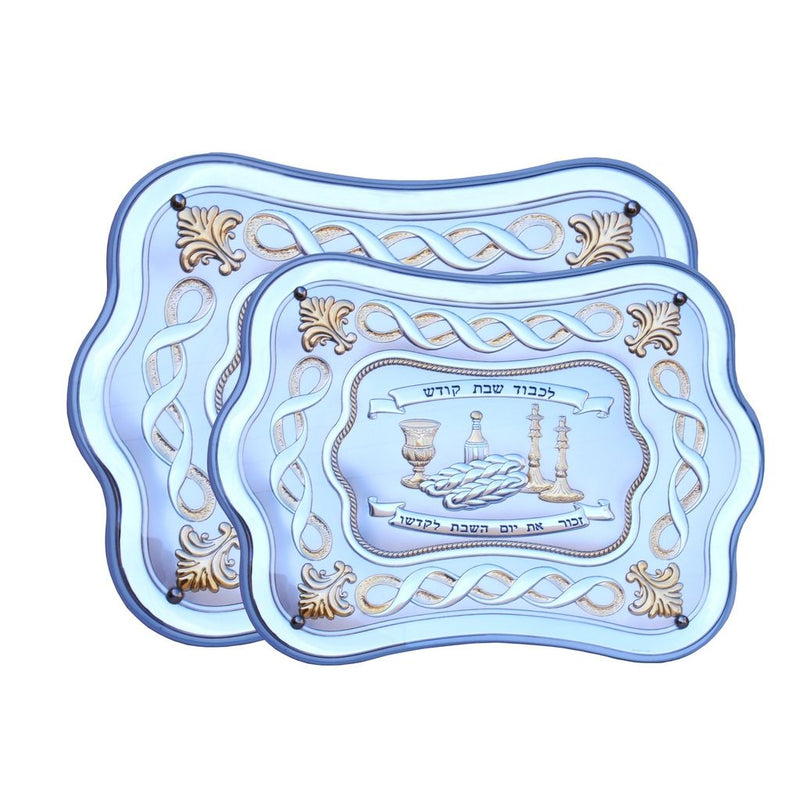 Hadad Brothers Challah Board Tray Spirulina Wood & 925 Sterling Silver Made in Israel