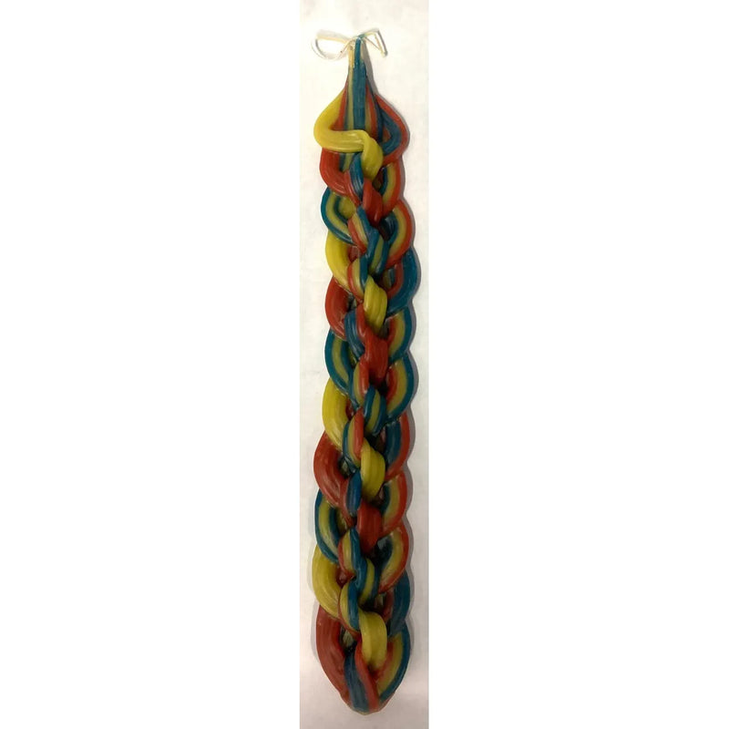 18 Wicks Safed Havdalah Candle 13" Pure Beewax Multicolor