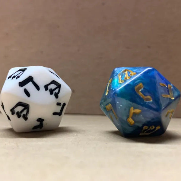 Dreidel20 Chanukah Game with Twenty Sides Dreidels in 6 colors