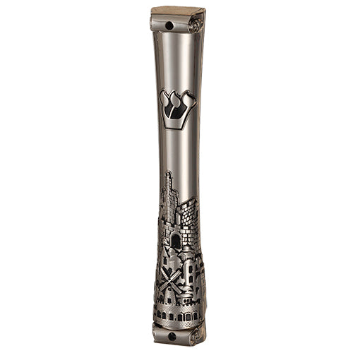 Jerusalem Scene Metal 5.75" Mezuzah Kosher $55 Parchment included