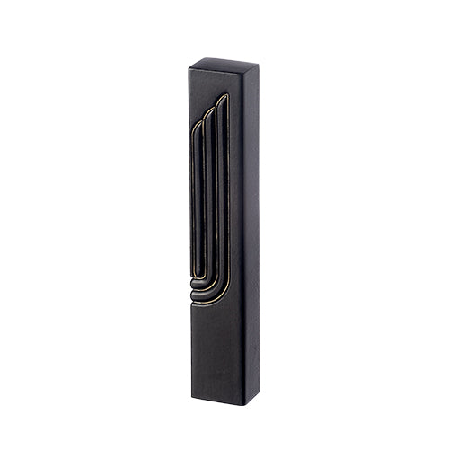 Golden Shin Black  Polyresin 5.75" Mezuzah Kosher $55 Parchment included
