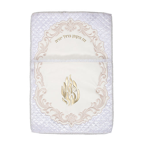 Elegant Leatherette Brit Pillow with Bold Embroidery