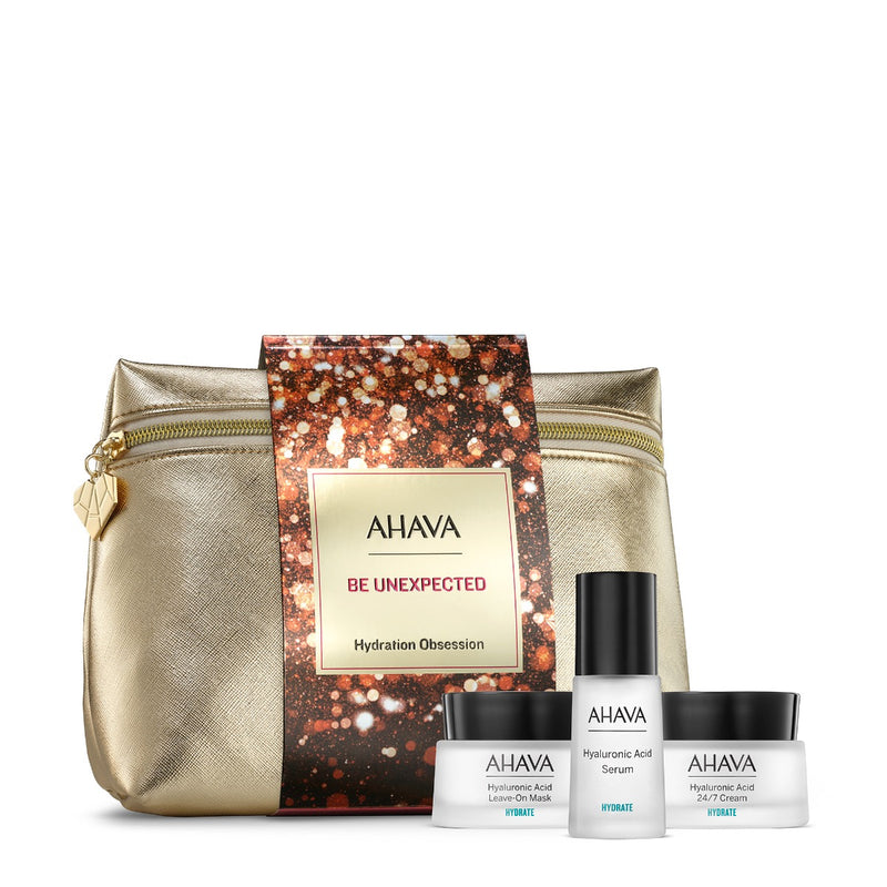 AHAVA Hydration Obsession Gift Set Trio Hyaluronic Acid Serum Mask Cream Great Value!