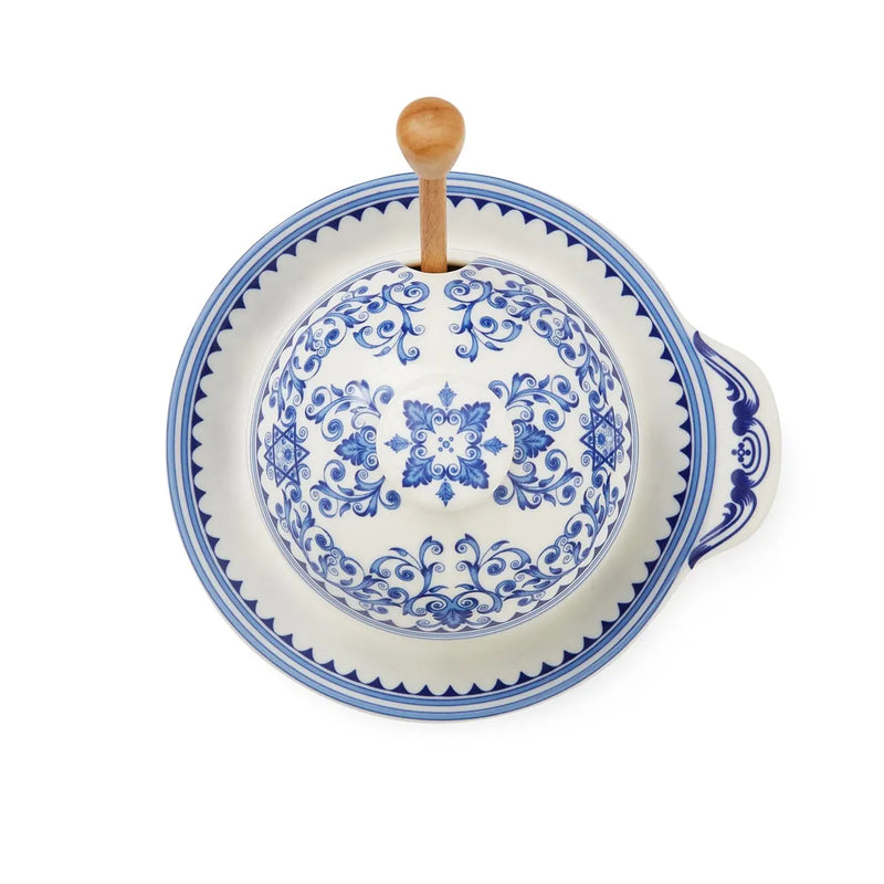 Spode Judaica Renaissance Honey Pot  Dish with Drizzler