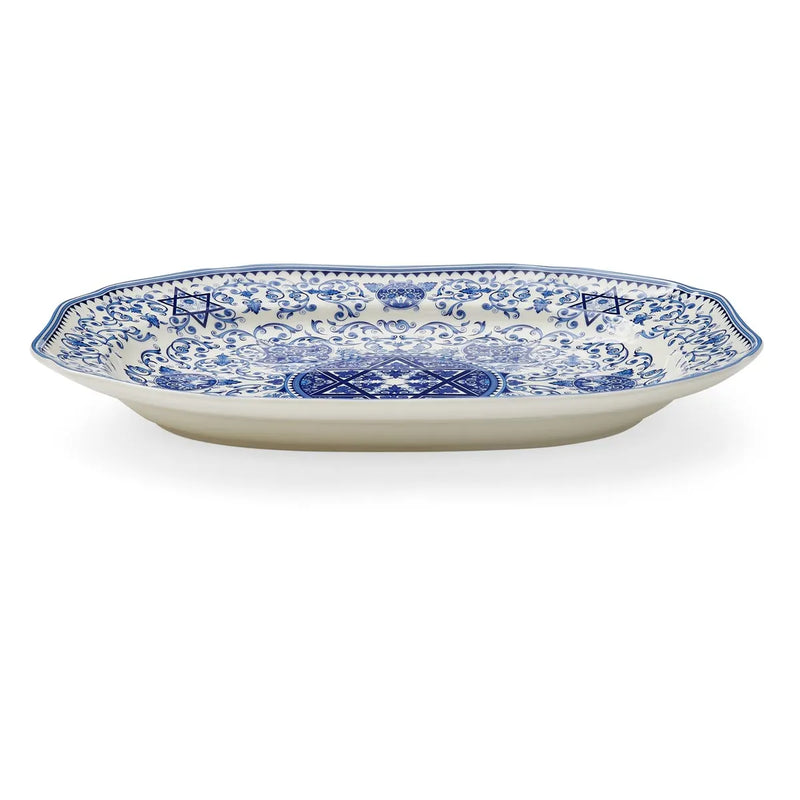 14" Spode Renaissance Judaica Serving Platter / Star of David Challah Plate Made of Fine Porcelai