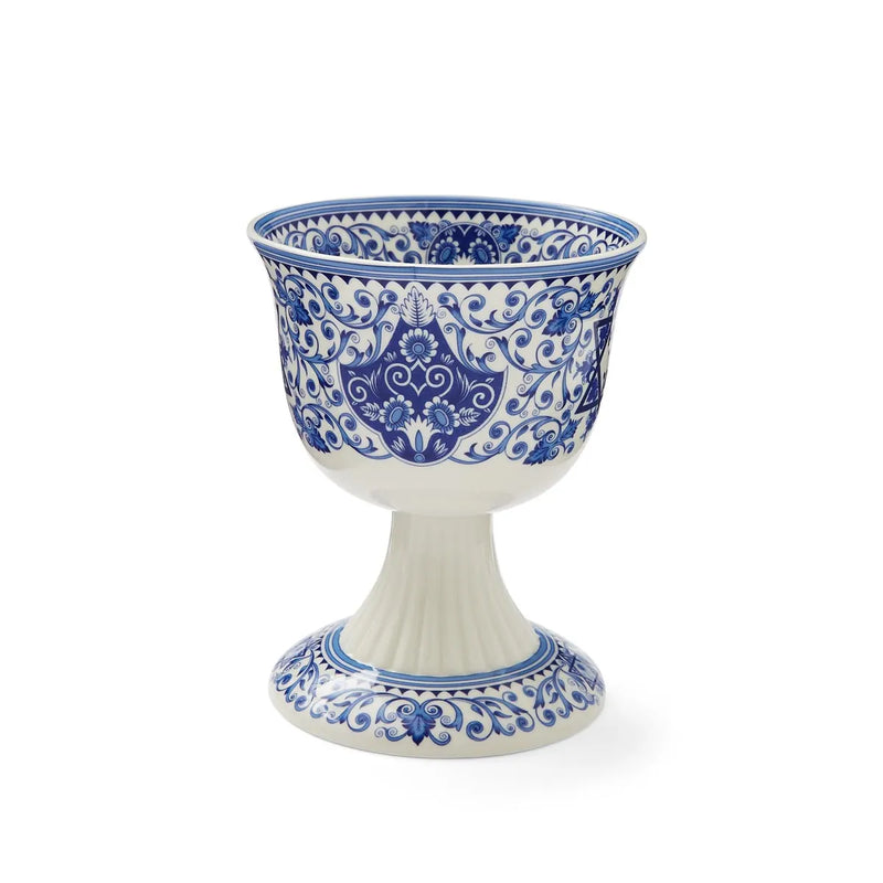 Spode Judaica Blue Renaissance Large Kiddush Cup 6" Fine Porcelain