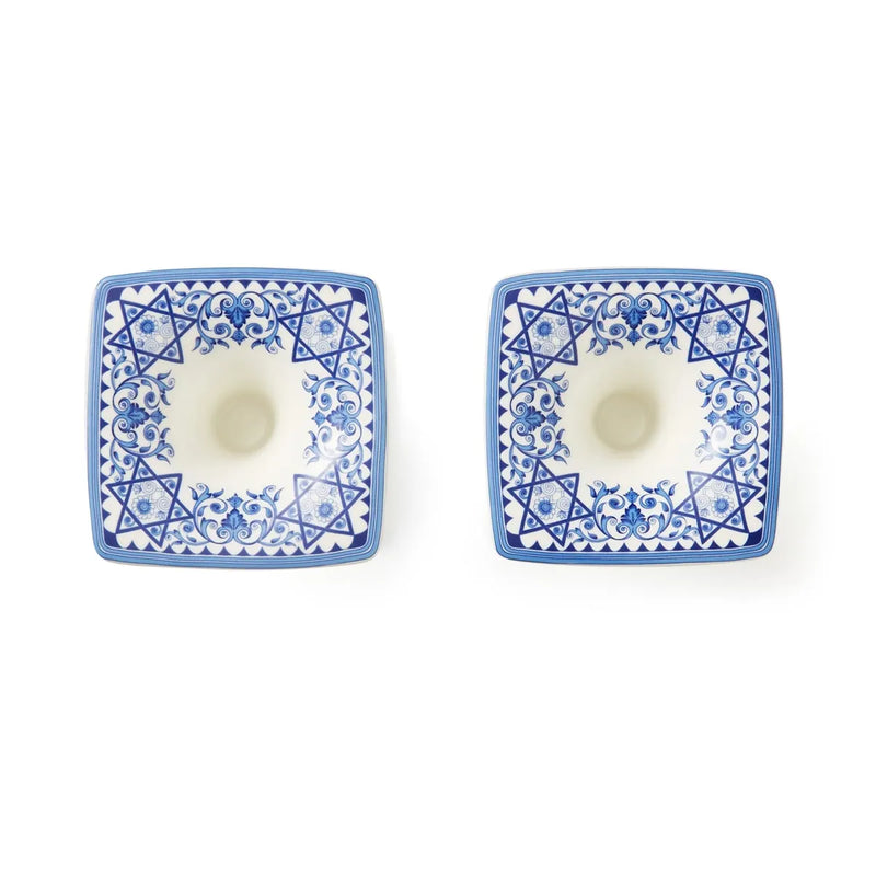 Renaissance Spode Judaica Shabbat Candlesticks 7.5" Set of 2