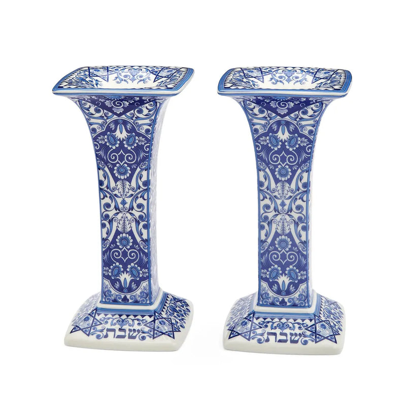 Renaissance Spode Judaica Shabbat Candlesticks 7.5" Set of 2