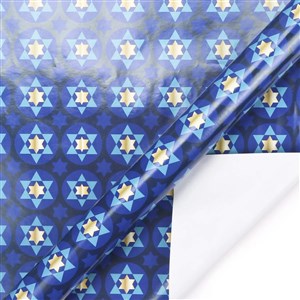 Star of David Gift Wrap Roll Package of 4 sheets 30" x 20"
