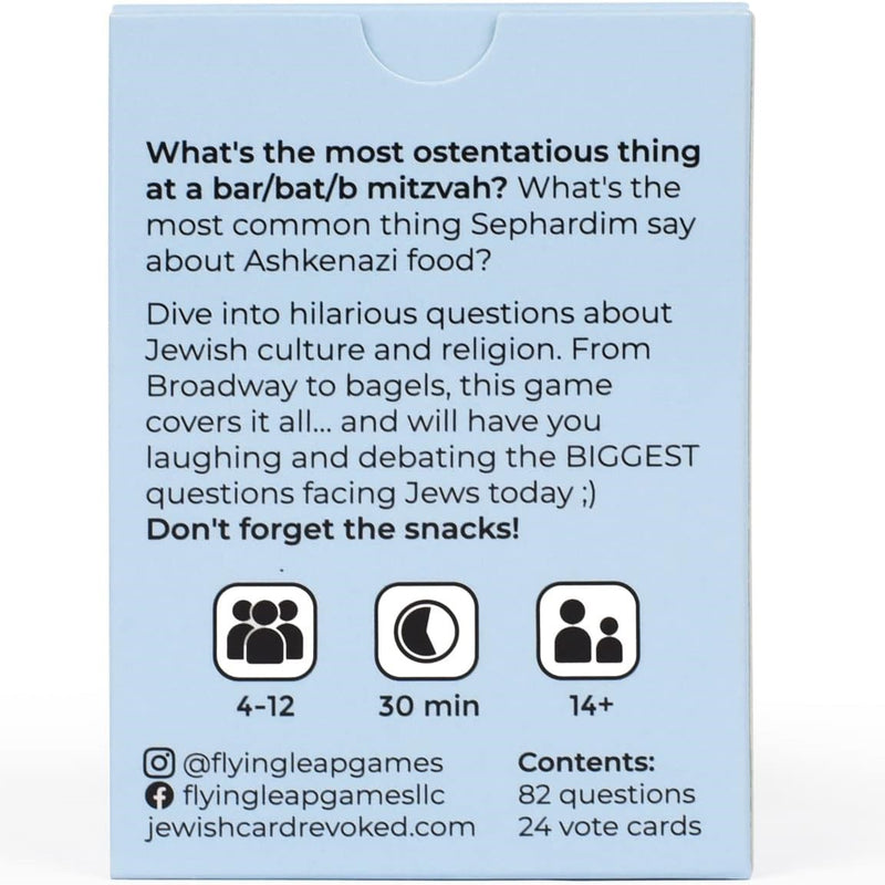 Two Jews, Three Opinions (new Edition of Revoked) Jewish Card Game about Jewish Culture Ages 14+