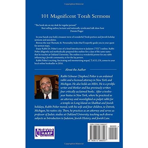 101 Magnificent Torah Sermons: Torah Portion Holiday Homilies Exegeses by Rabbi Schneur Polter
