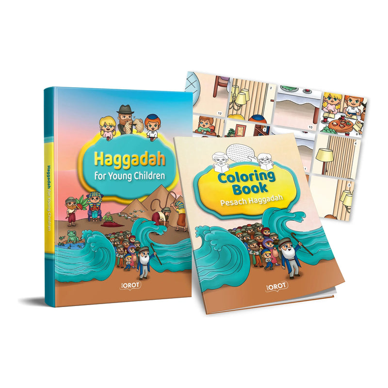 Haggadah for Young Children + Coloring Book + Sticker Puzzle  Board Book