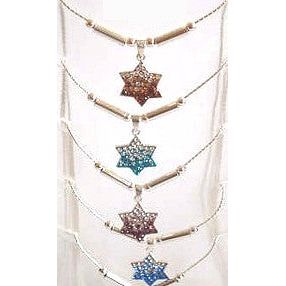 Swarovski Star Of David / Magen David Sterling Silver Necklace Made in Israel
