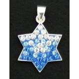 Swarovski Star Of David / Magen David Sterling Silver Necklace Made in Israel