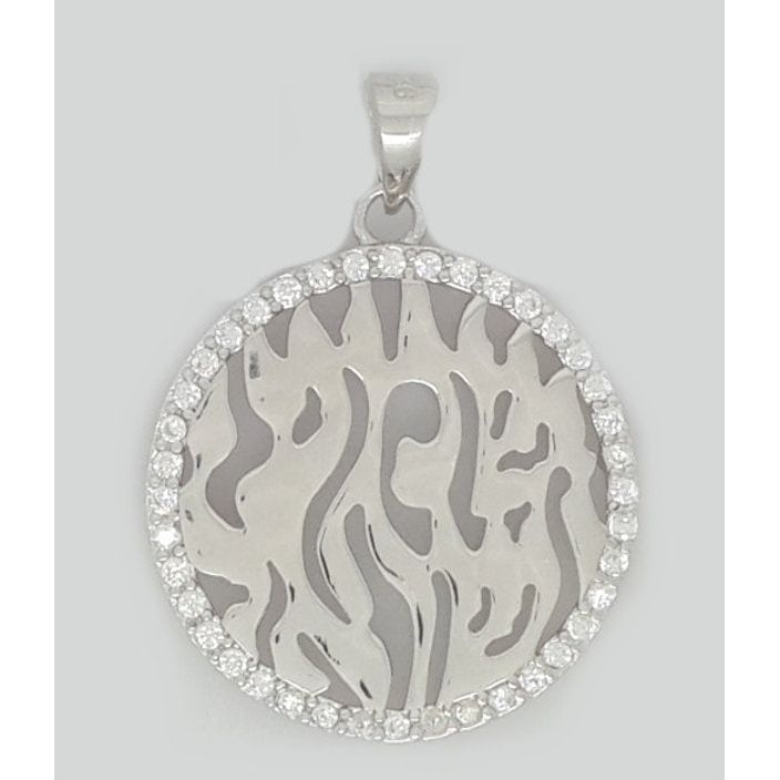 Shema Israel Necklace Sterling Silver CZ Jewish Pendant  Venetian Chain