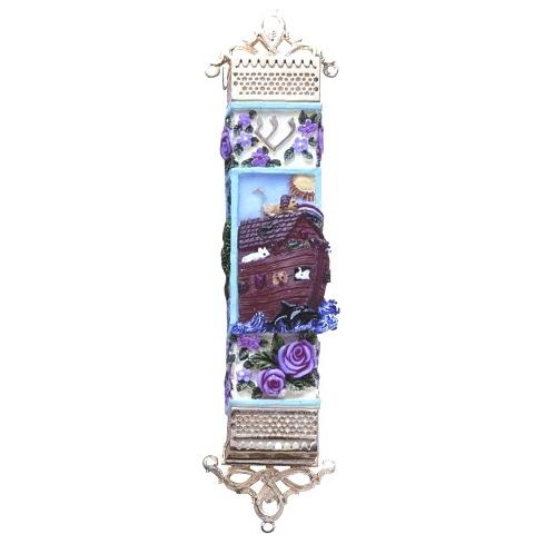 Children's Mezuzah "Noah's Ark House Animals" Kosher Parchment included