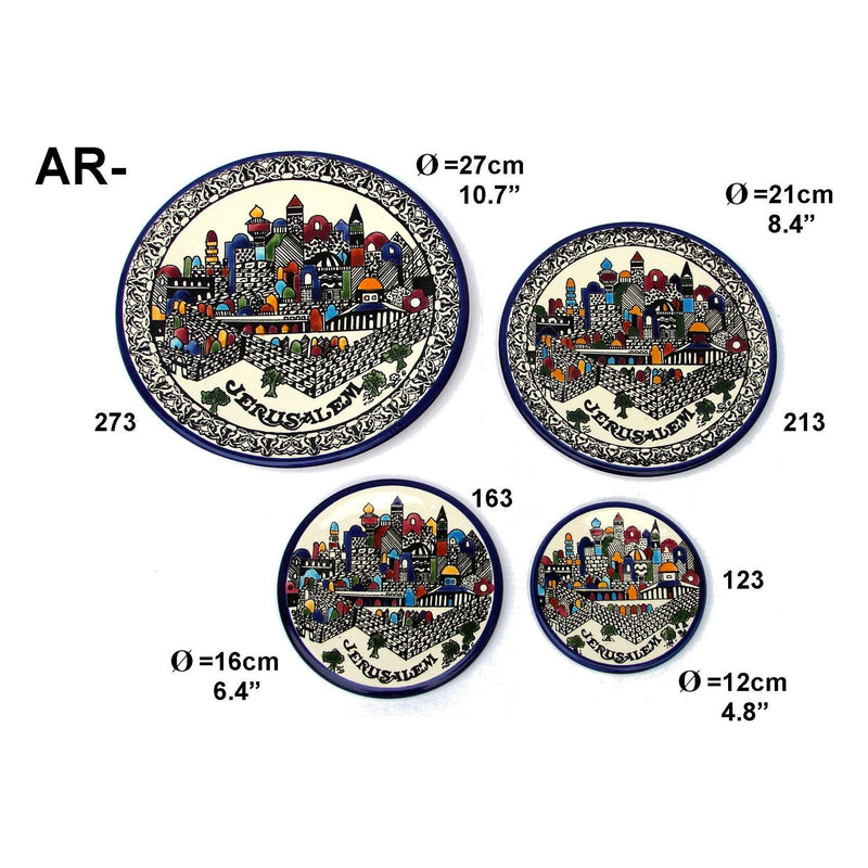 Jerusalem Ceramic Plate / Plaque Armenian Design 10.5''