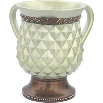GREEN Diamond Decorative Netilat Yadayim / Washing Cup Poly Resin 6"