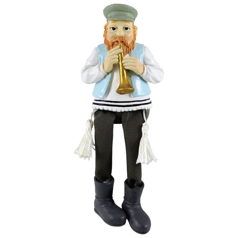 Collectible Porcelain Figurine "Kleizmer Musician Sitting with Clarinet on the Shelf" 7.5" Made in