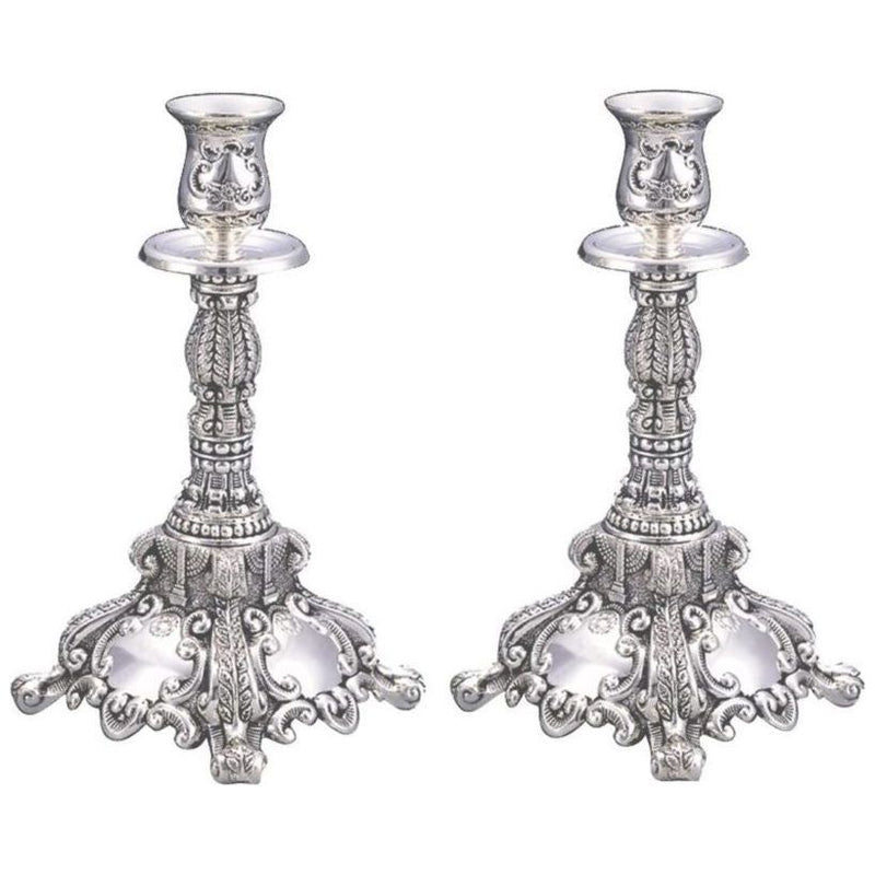 Back order Traditional Shabbat Candlesticks Silver Plated 14" Tall