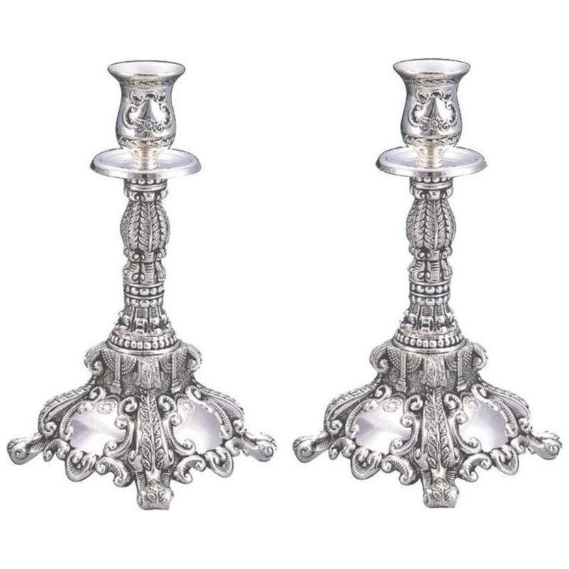 Back order Traditional Shabbat Candlesticks Silver Plated 14" Tall