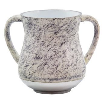 Taupe Marble Aluminum Netilat Yadaim Washing Cup
