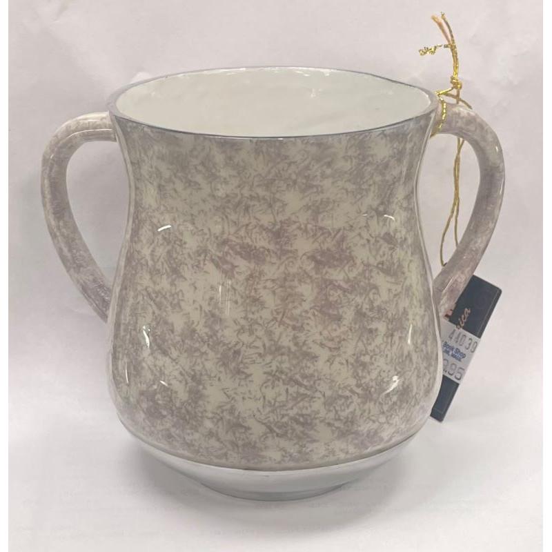 Taupe Marble Aluminum Netilat Yadaim Washing Cup