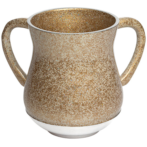 Gold Glitter Aluminum Netilat Yadaim Washing Cup