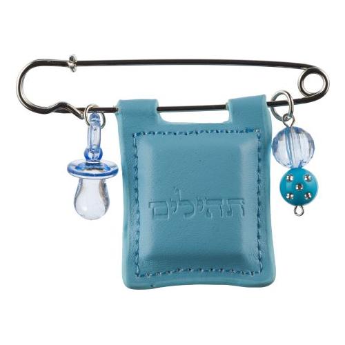 Pin / Blessing for Newborn Baby Boy Light blue Baby Boy Tehillim Psalms Brooch