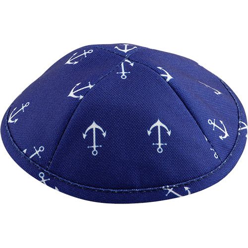 Anchor Design Childrens Kippah Cotton Yarmulke Size 3