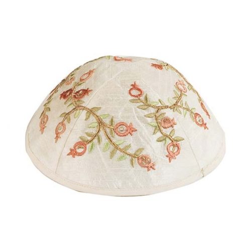 Pomegranates Embroidered Tallit 71" x 16" Tallis Set of 3 Made in Israel By Emanuel