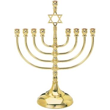 Traditional Brass Plated Menorah