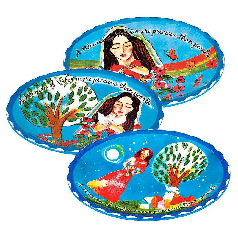 Ceramic  3 Piece Tidbit Set Woman of Valor Great Hostess gift