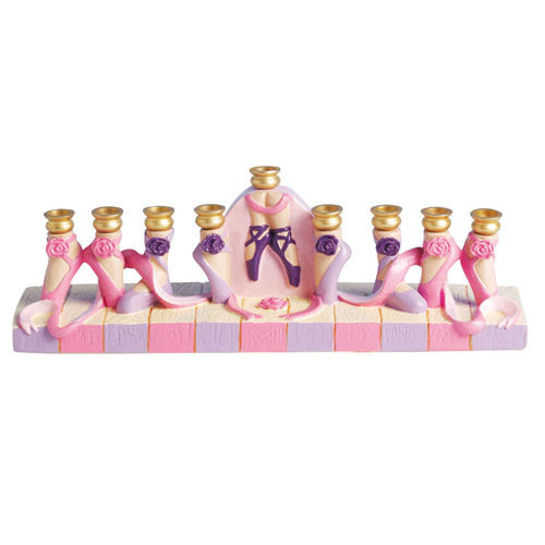 Children's Chanukah Menorah Ballet Shoes Slippers Designed By Jessica Sporn
