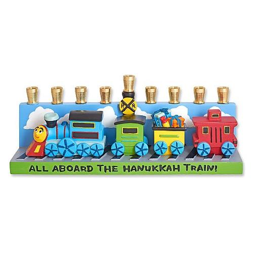 Thomas the Tank Engine Whimsical Train Children's Chanukah Menorah
