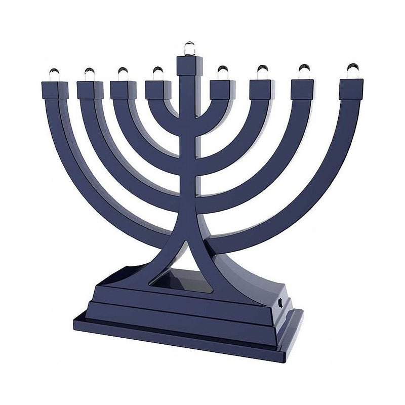 LED Blue Small Chanukah Menorah 6" Battery operated