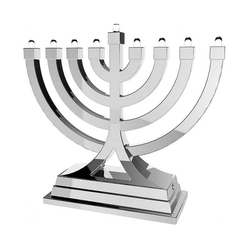 LED Silver Small Chanukah Menorah 6" Battery operated