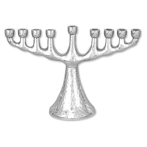 Contemporary Hammered Chanukah Menorah 9" x 6" x 3"