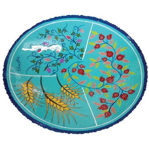 Artistic Painted Metal Large Bowl by Glushka 7 Species