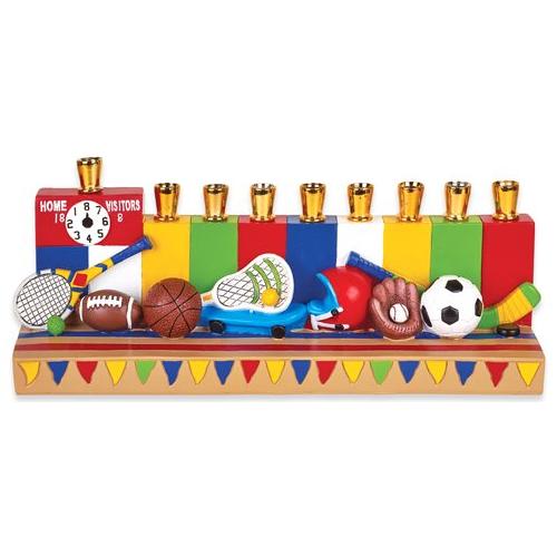 Ceramic Chanukah Menorah "Sports" by Jessica Sporn