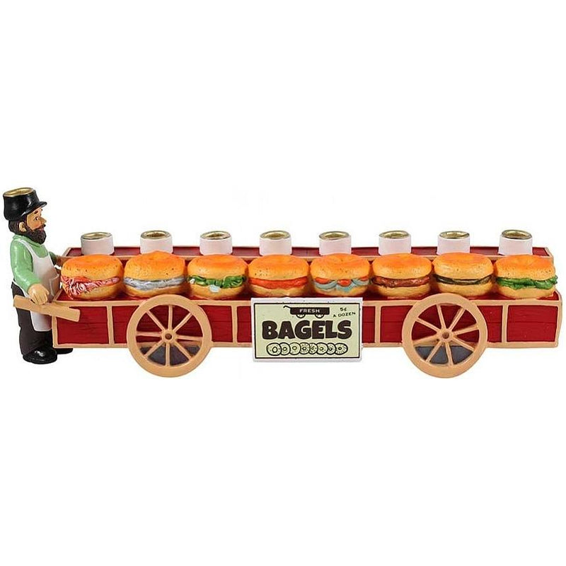 Chanukah Menorah Bagels Hand molding and painting Designed by Yoel Hudowitz